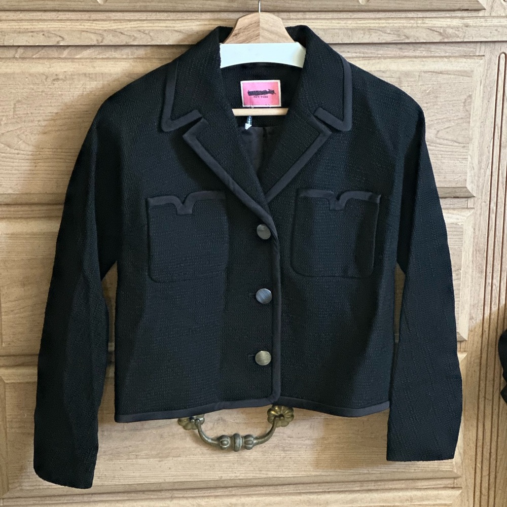 Kate Spade | Women’s Textured Black Blazer Suit Jacket | 3 Button Closure NWOT